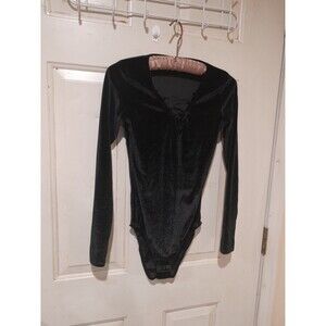 Hollister Black Velvet Bodysuit Sz XS